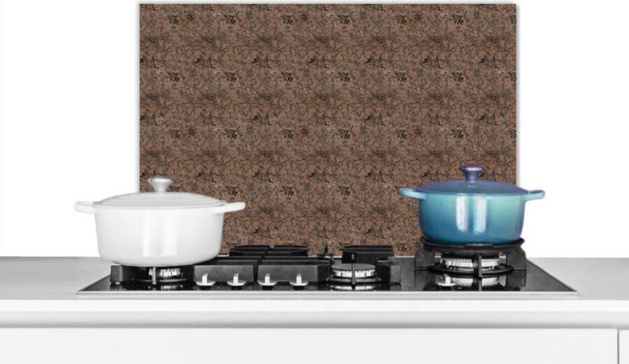 KitchenYeah Spatscherm keuken 70x50 cm Kookplaat achterwand Steen Patroon Graniet print Muurbeschermer Spatwand fornuis Hoogwaardig aluminium