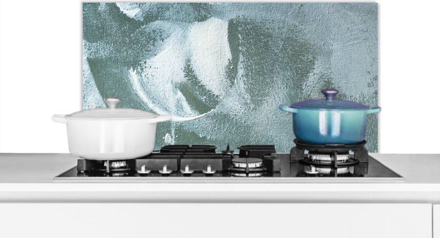 KitchenYeah Spatscherm keuken 80x40 cm Kookplaat achterwand Acrylverf Abstract Design Muurbeschermer Spatwand fornuis Hoogwaardig aluminium