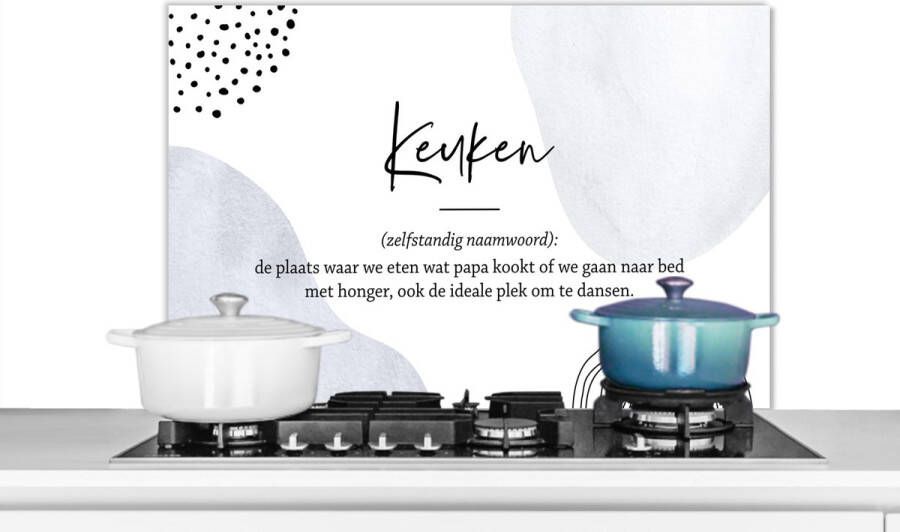 KitchenYeah Spatscherm keuken 80x55 cm Kookplaat achterwand Keuken Papa Quotes Keuken definitie Spreuken Woordenboek Muurbeschermer Spatwand fornuis Hoogwaardig aluminium