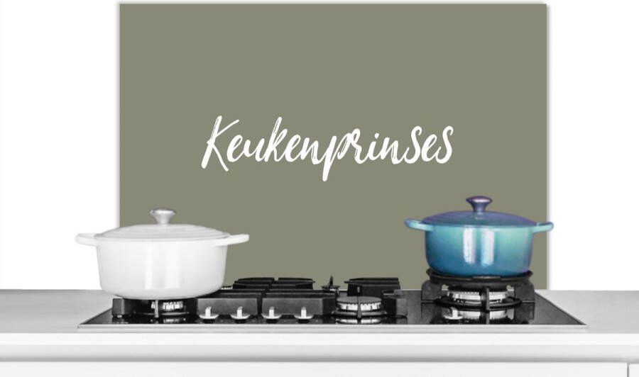 KitchenYeah Spatscherm keuken 80x55 cm Kookplaat achterwand Quotes Keukenprinses Spreuken Vrouwen Muurbeschermer Spatwand fornuis Hoogwaardig aluminium