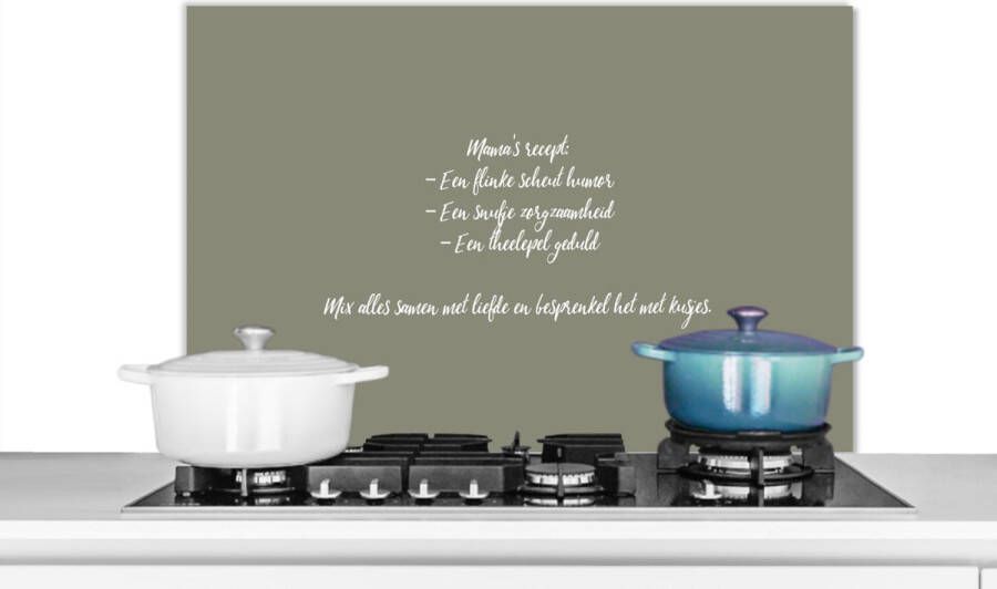 KitchenYeah Spatscherm keuken 80x55 cm Kookplaat achterwand Quotes Ma Spreuken Mama's recept Koken Muurbeschermer Spatwand fornuis Hoogwaardig aluminium