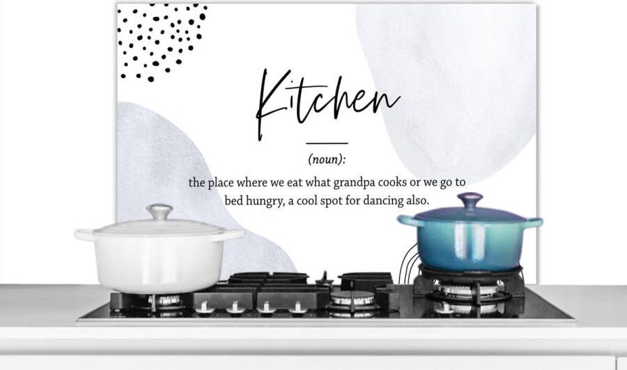 KitchenYeah Spatscherm keuken 80x55 cm Kookplaat achterwand Spreuken Quotes Kitchen Keuken definitie Woordenboek Muurbeschermer Spatwand fornuis Hoogwaardig aluminium