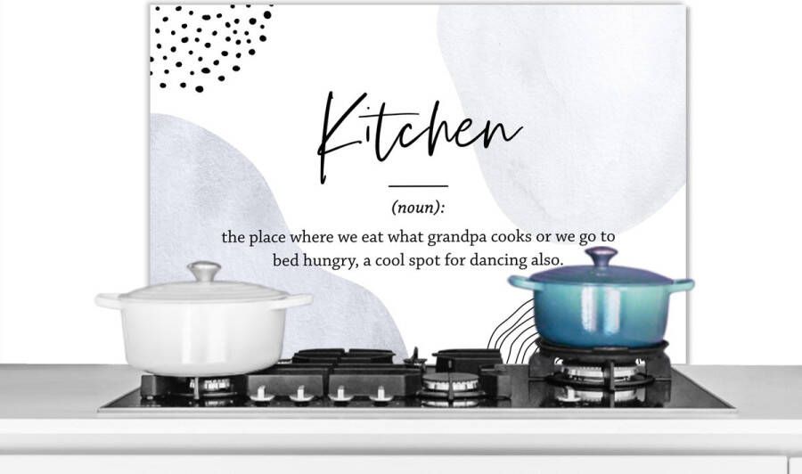 KitchenYeah Spatscherm keuken 80x55 cm Kookplaat achterwand Spreuken Quotes Kitchen Keuken definitie Woordenboek Muurbeschermer Spatwand fornuis Hoogwaardig aluminium