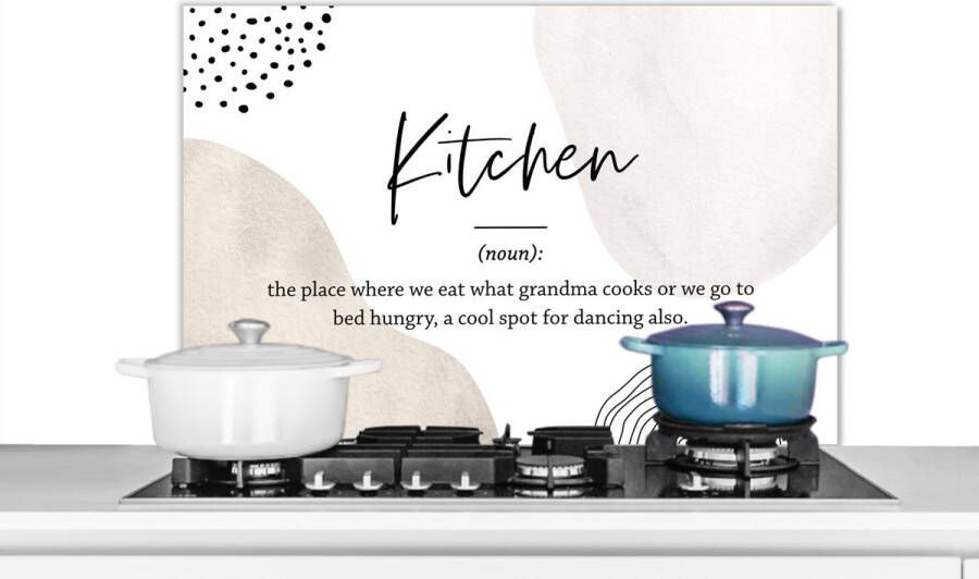 KitchenYeah Spatscherm keuken 90x60 cm Kookplaat achterwand Keuken definitie Kitchen Quotes Spreuken Woordenboek Muurbeschermer Spatwand fornuis Hoogwaardig aluminium