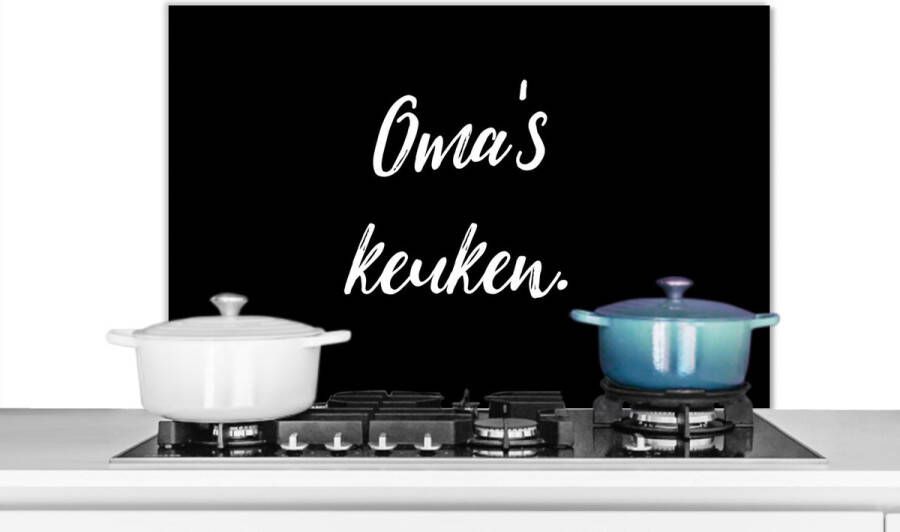 KitchenYeah Spatscherm keuken 90x60 cm Kookplaat achterwand Koken Quotes Grootmoeder Spreuken Oma's keuken Muurbeschermer Spatwand fornuis Hoogwaardig aluminium