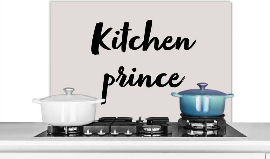 KitchenYeah Spatscherm keuken 90x60 cm Kookplaat achterwand Quotes Chef Spreuken Kitchen prince Koken Muurbeschermer Spatwand fornuis Hoogwaardig aluminium