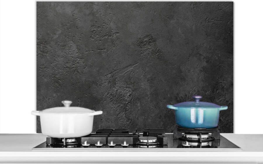 KitchenYeah Spatscherm keuken Beton print Industrieel Grijs Spatwand Kookplaat achterwand 100x65 cm Aluminium