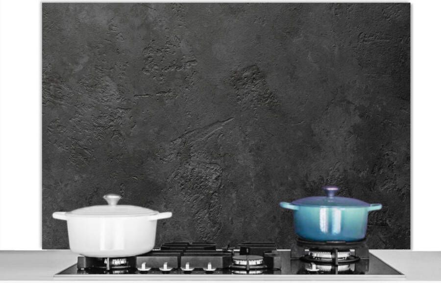 KitchenYeah Spatscherm keuken Beton print Industrieel Grijs Spatwand Kookplaat achterwand 120x80 cm Aluminium