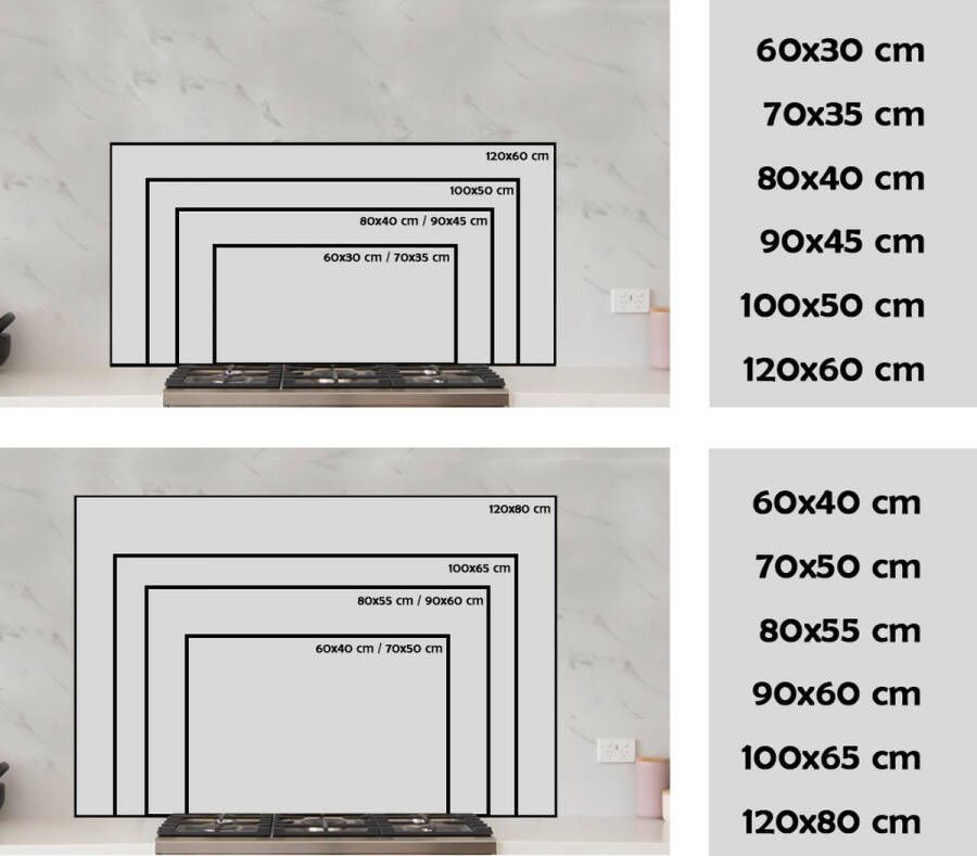 KitchenYeah Spatscherm Keuken Kookplaat Achterwand Spatwand Fornuis 100x65 cm Krat Fruit Regenboog Aluminium Wanddecoratie Muurbeschermer Hittebestendig - Foto 1