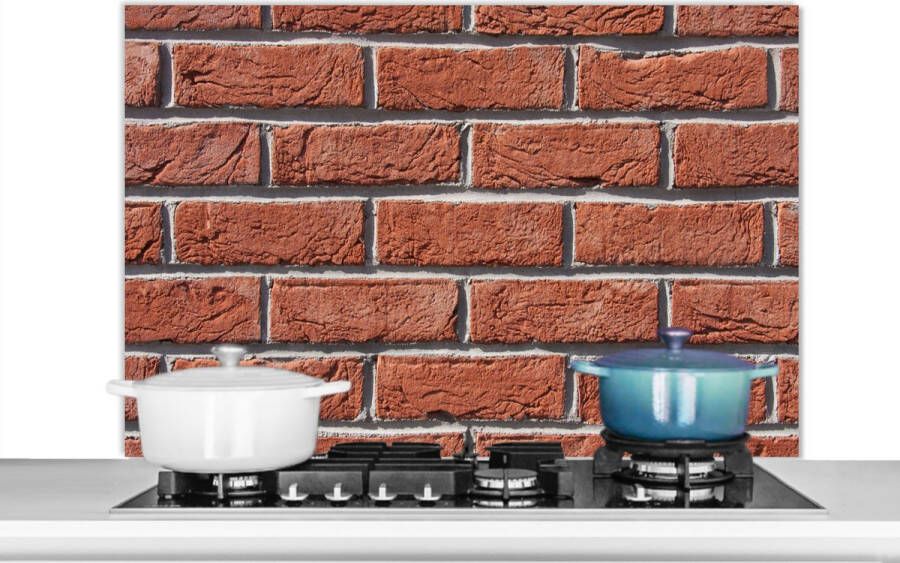 KitchenYeah Spatscherm Muur Baksteen Vintage Spatwand Koken 100x65 cm
