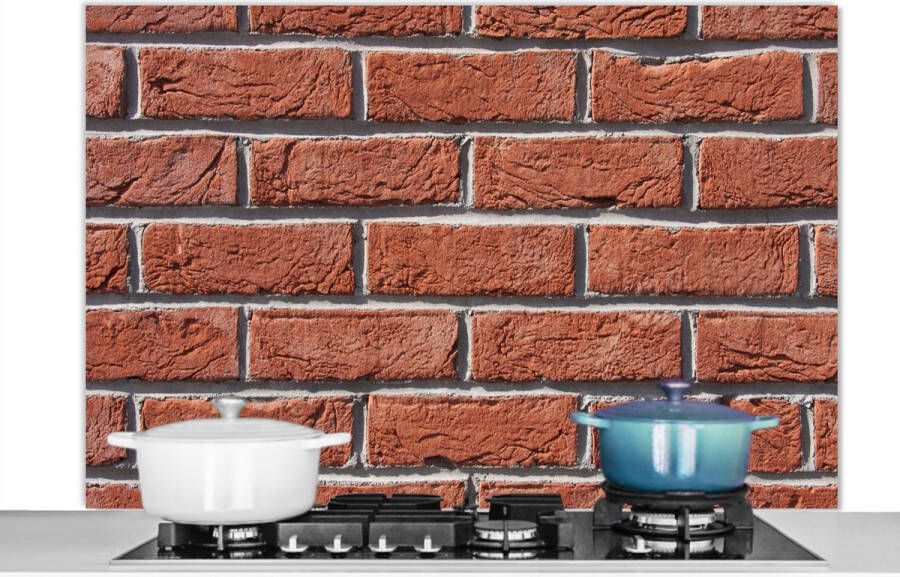 KitchenYeah Spatscherm Muur Baksteen Vintage Spatwand Koken 120x80 cm