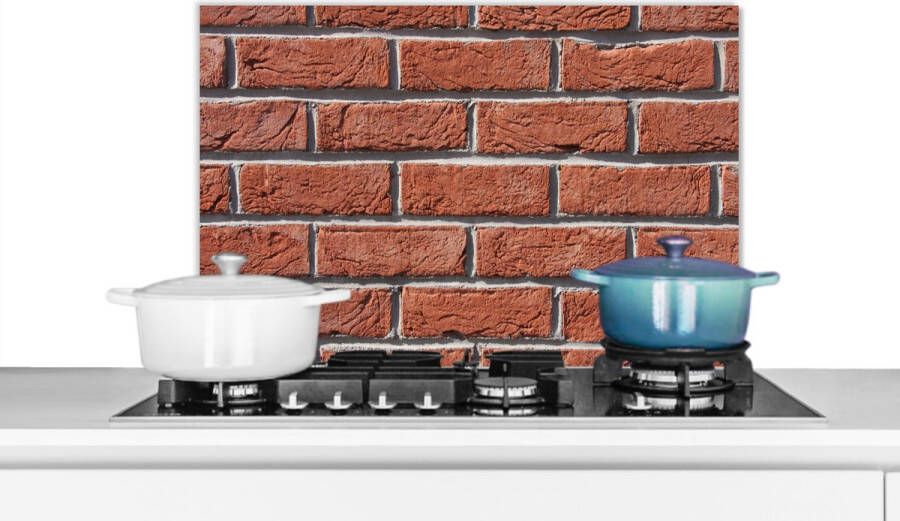 KitchenYeah Spatscherm Muur Baksteen Vintage Spatwand Koken 70x50 cm
