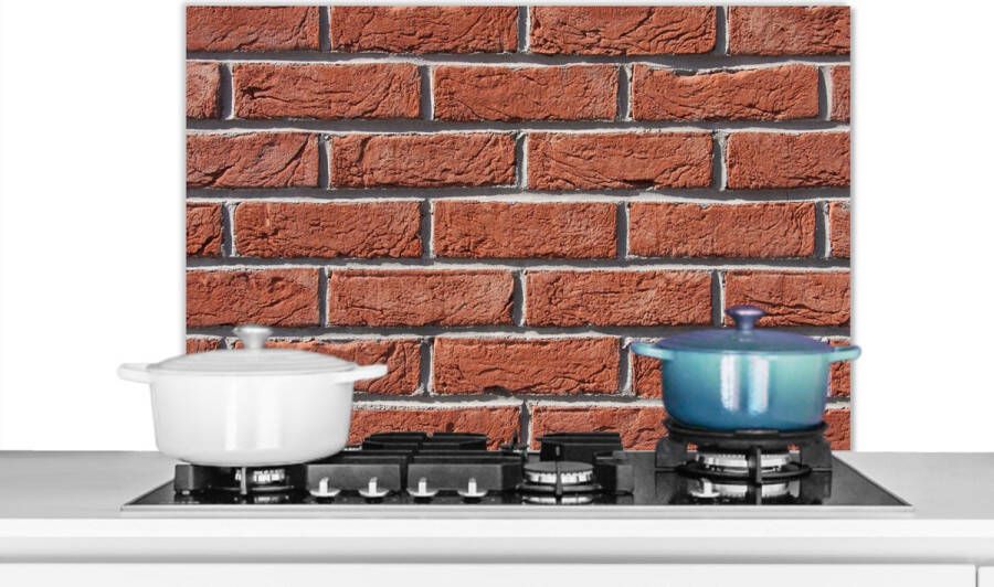 KitchenYeah Spatscherm Muur Baksteen Vintage Spatwand Koken 80x55 cm