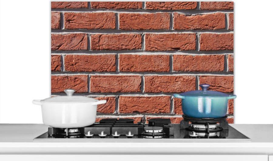 KitchenYeah Spatscherm Muur Baksteen Vintage Spatwand Koken 80x55 cm