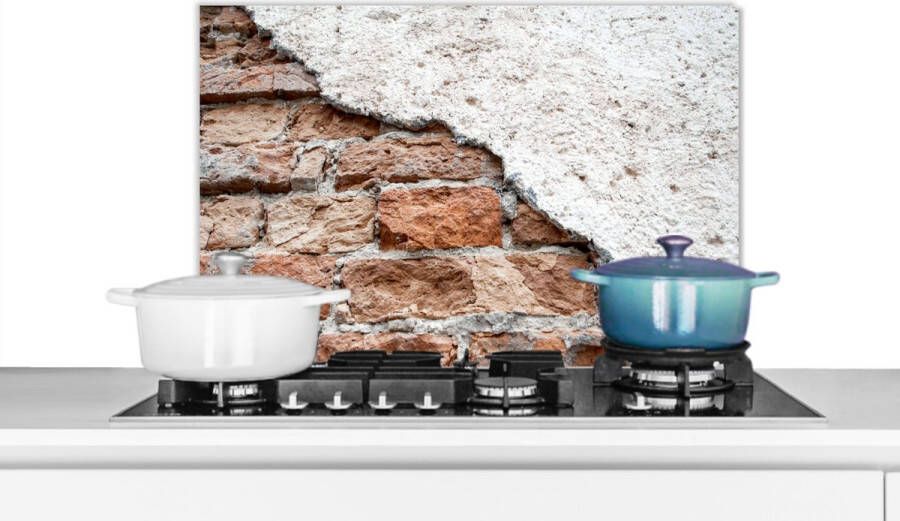 KitchenYeah Spatscherm Spatwand- Muur Stenen Gips Baksteen Koken Keuken achterwand 60x40 cm