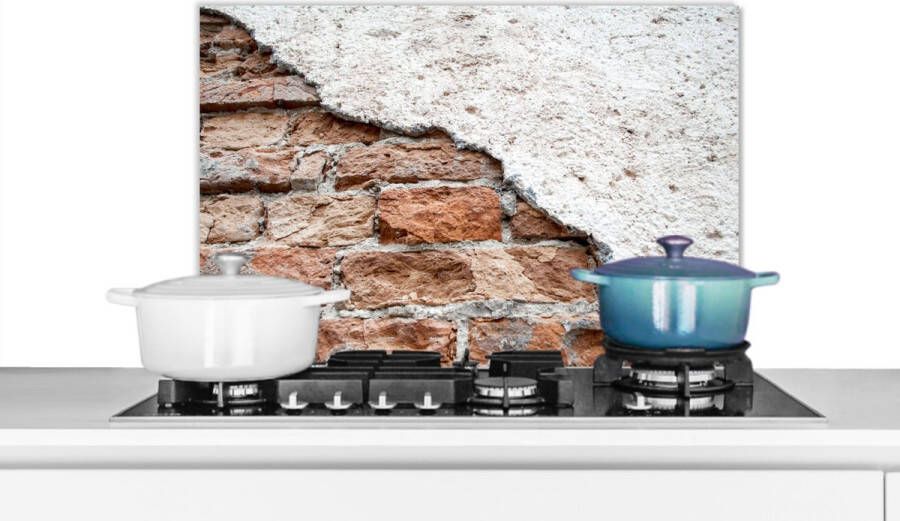 KitchenYeah Spatscherm Spatwand- Muur Stenen Gips Baksteen Koken Keuken achterwand 70x50 cm