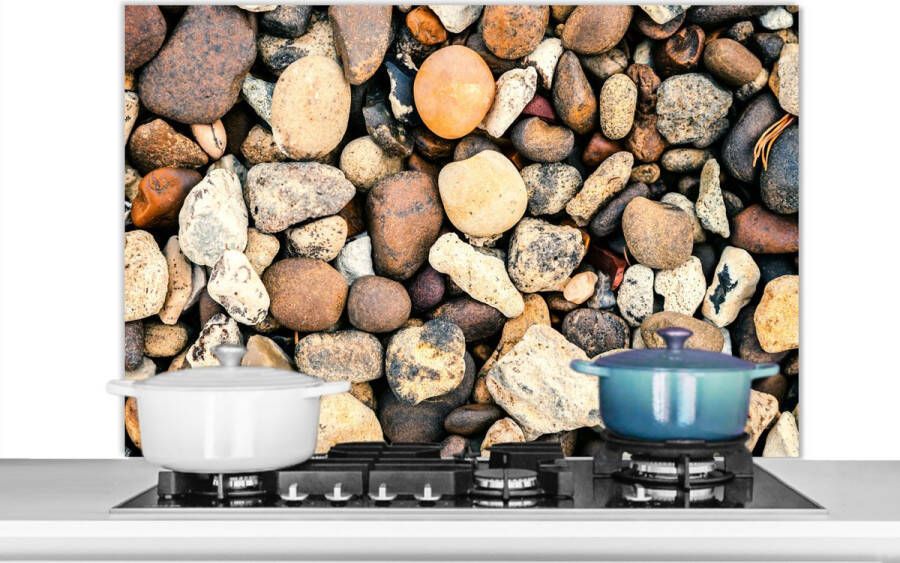 KitchenYeah Spatscherm Stenen Koken Spatwand- Grind Natuursteen Keuken achterwand 100x65 cm