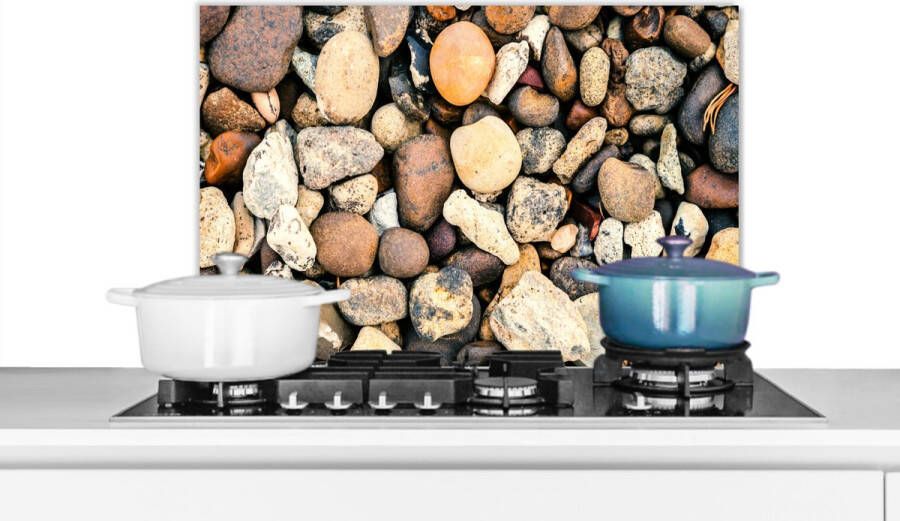 KitchenYeah Spatscherm Stenen Koken Spatwand- Grind Natuursteen Keuken achterwand 70x50 cm