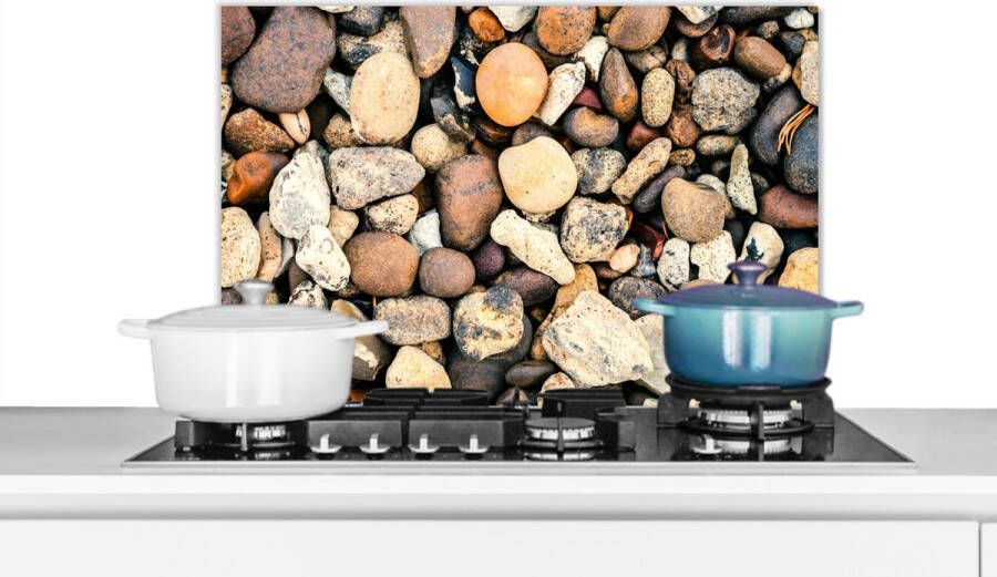 KitchenYeah Spatscherm Stenen Koken Spatwand- Grind Natuursteen Keuken achterwand 70x50 cm
