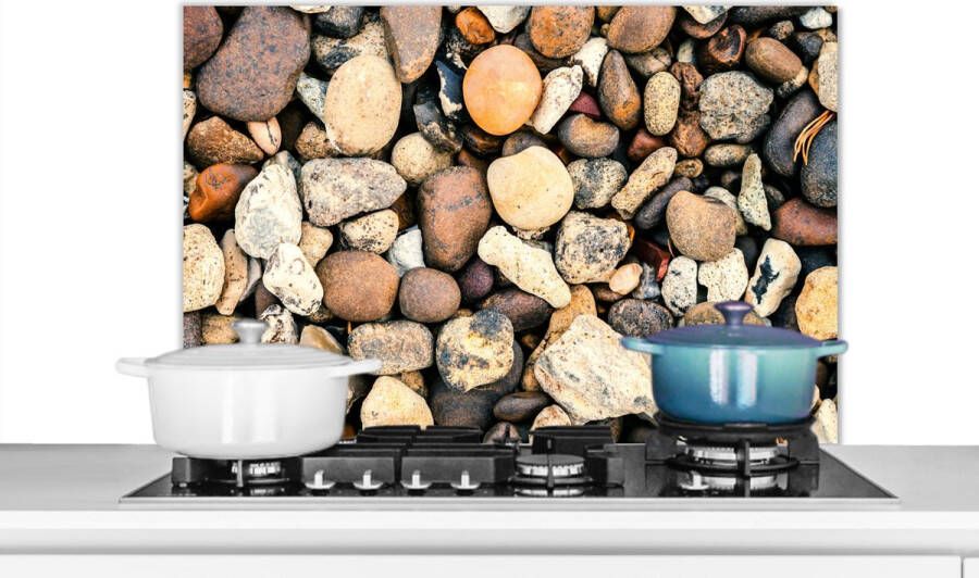 KitchenYeah Spatscherm Stenen Koken Spatwand- Grind Natuursteen Keuken achterwand 90x60 cm
