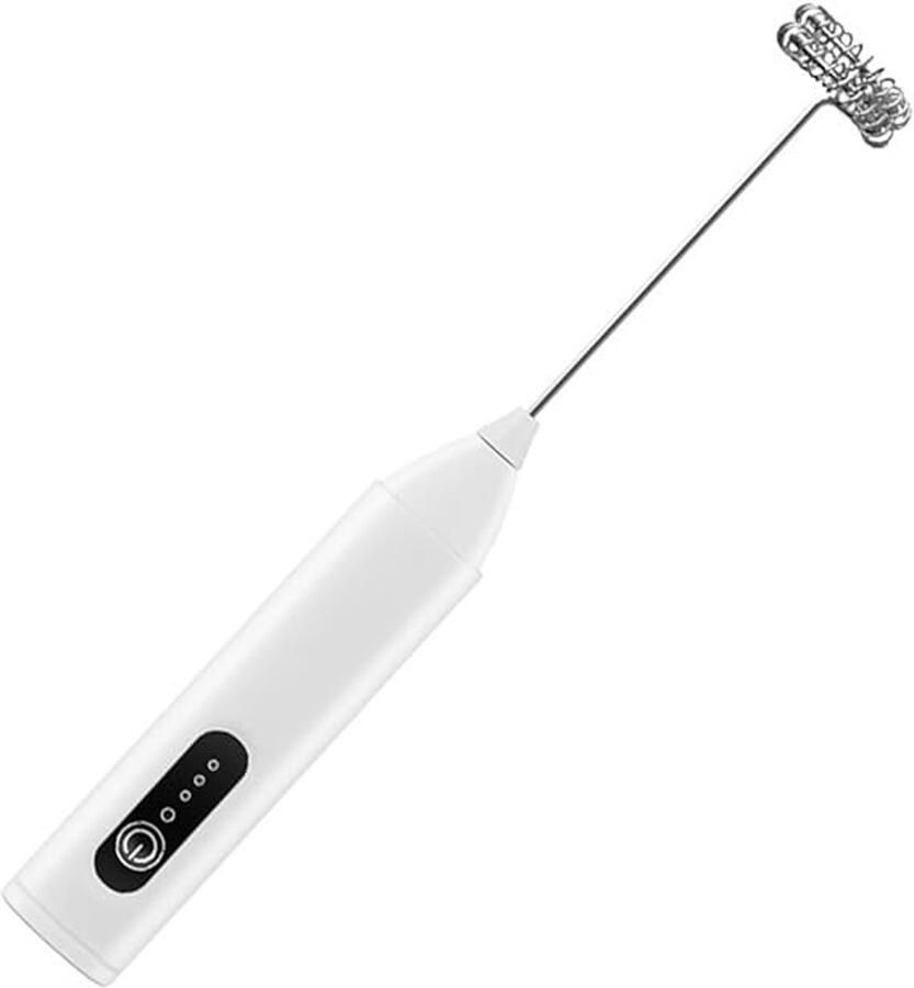 Kivora B.V. Elektrische melkschuimer (gratis oplaadkabel) USB-oplaadbaar met drie snelheden schuimmixer voor latte cappuccino warme chocolademelk en eieren