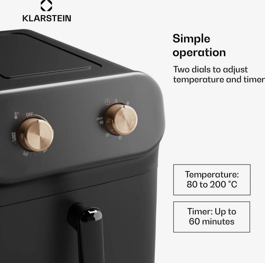 Klarstein Aerocrisp 9 Heteluchtfriteuse 9 Liter Zwart