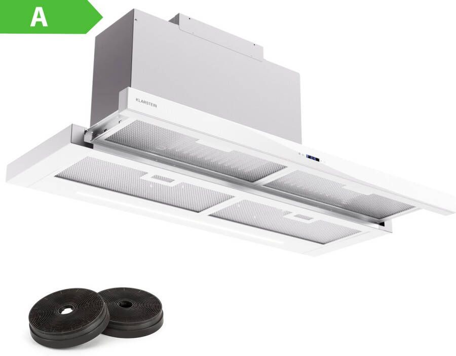 Klarstein Afzuigkap 90 cm Afzuigkap met vaatwasserbestendig aluminium filter Stille afzuigkap 640 M³ H Met LED's en touch bediening Wit