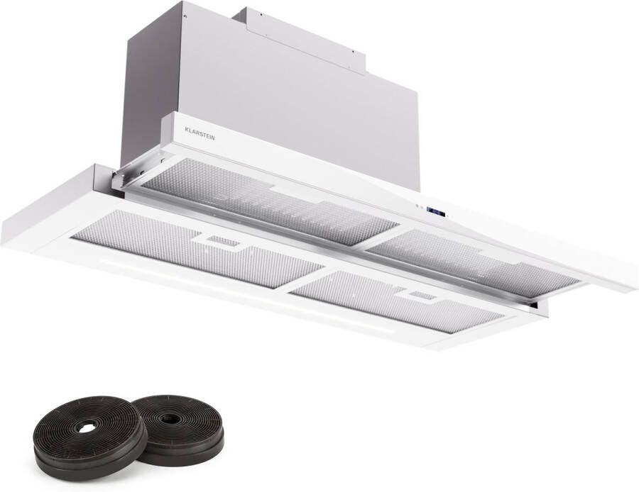 Klarstein Afzuigkap 90 cm Afzuigkap met vaatwasserbestendig aluminium filter Stille afzuigkap 640 M³ H Met LED's en touch bediening Wit
