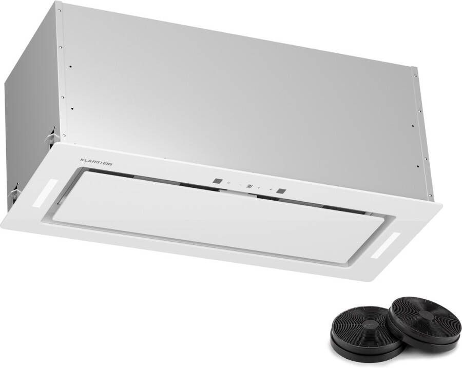 Klarstein Afzuigkap Afzuig- - recirculatiekap Afzuigkap Met Filter LED-Verlichting & Touch bedieningspaneel Stille Afzuigkap Met 466 M³ U luchtstroom Efficiënte Roestvrijstalen Afzuigkap Wit