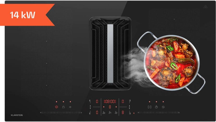 Klarstein AirJet FlexPro Down Air System kookplaat + afzuigkap zwart - Foto 2