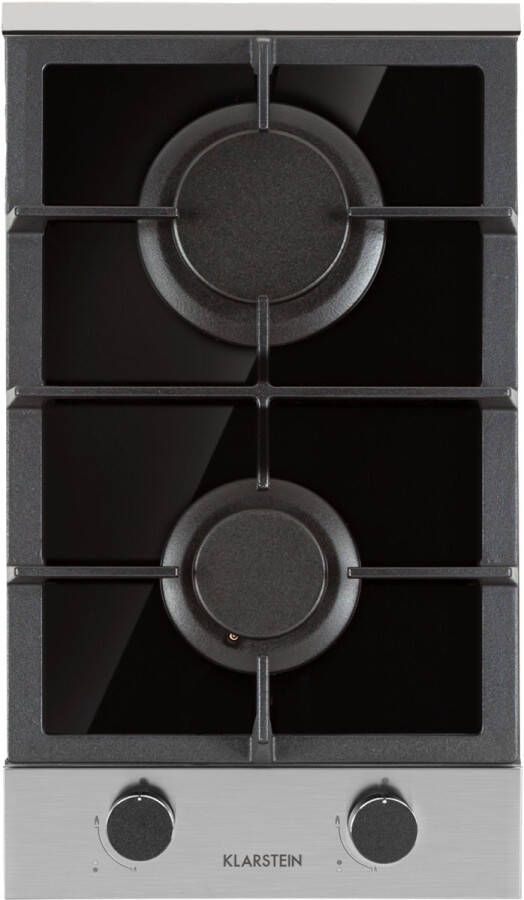 Klarstein Alchemist Domino Gaskookplaat 30 X 9 8 X 51 Cm 2 Kookzones 2 Hoogwaardige Aluminium Branders 2 4 Kw En 1 8 Kw Lage Energiekosten Gelijkmatige Hitteverdeling Eenvoudig In Gebruik Gemakkelijk Te Reinigen Praktisch Zwart - Foto 2