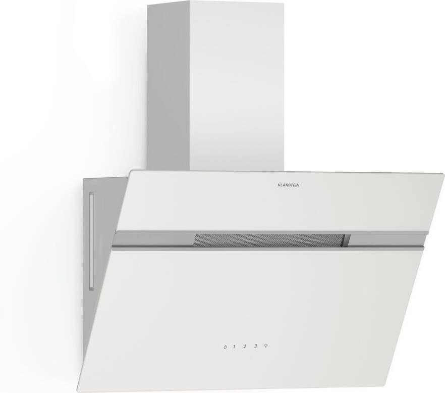 Klarstein Alina Afzuigkap 60cm Afzuigkap 600 m³ h Luchtstroom A-Energie-efficiëntie LED-verlichting Stil 68 dB Touch Control Recirculatieoptie Wit
