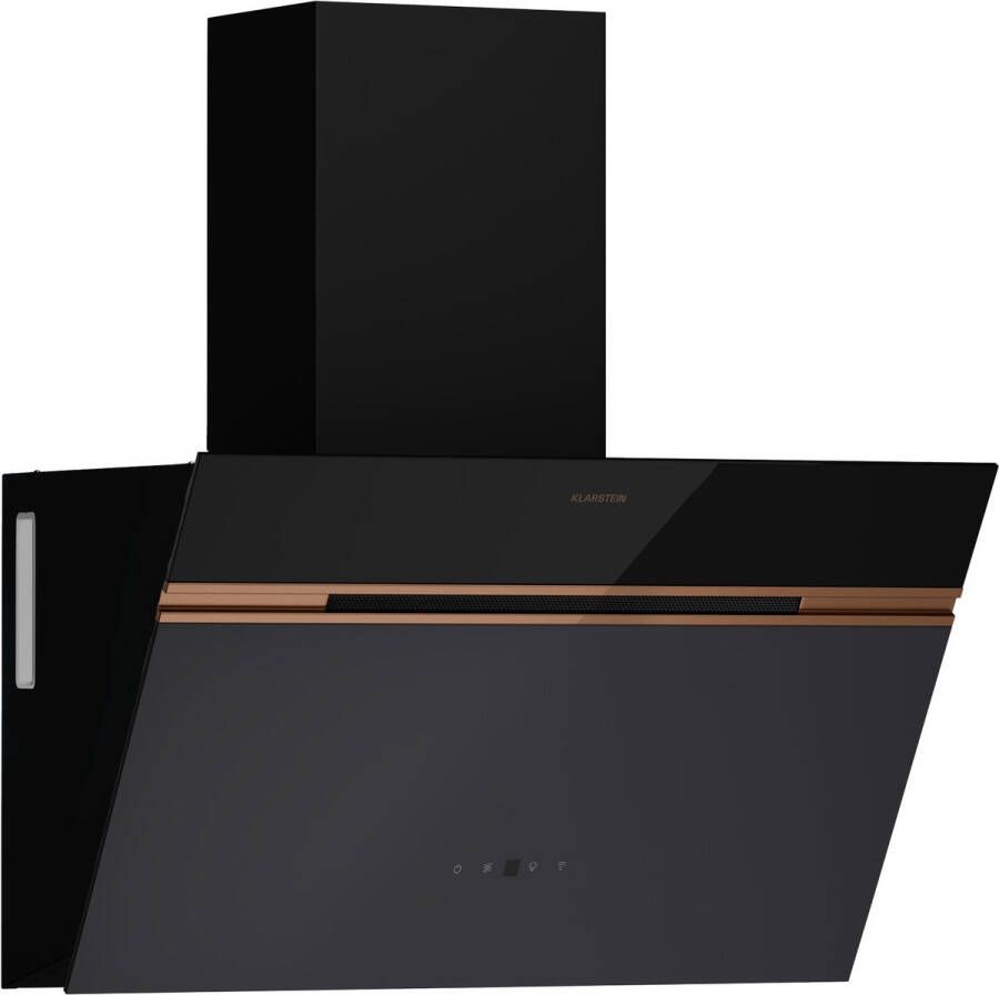 Klarstein Alina Afzuigkap 60cm Keukenafzuigkap 520 m³ h Luchtstroom A++ Energie-efficiëntie LED-verlichting Stil 52 dB Touch Control Afzuig- & Recirculatiestand Zwart