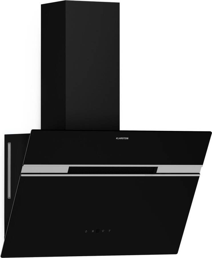 Klarstein Alina Afzuigkap 60cm Slimme Bediening 600 m³ h Luchtstroom A-Energie-efficiëntie LED-verlichting Stil 52 dB Afvoer & Recirculatie Inclusief Koolstoffilters Zwart