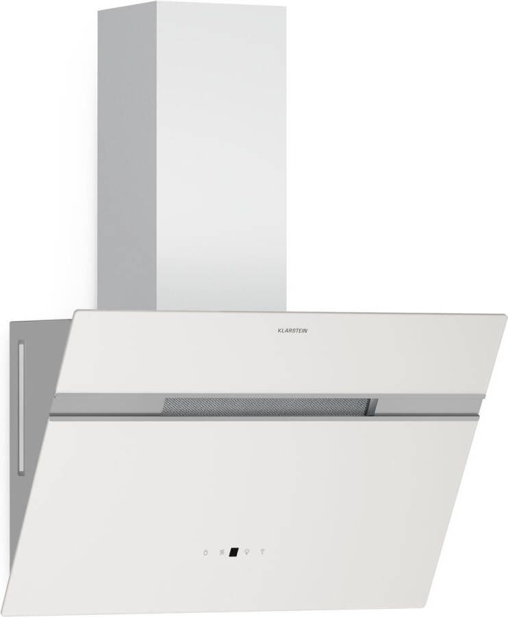 Klarstein Alina Afzuigkap 60cm Slimme Bediening 600 m³ h Luchtstroom A-Energie-efficiëntie LED-verlichting Stil 52 dB Afvoer & Recirculatie Inclusief Koolstoffilters Wit