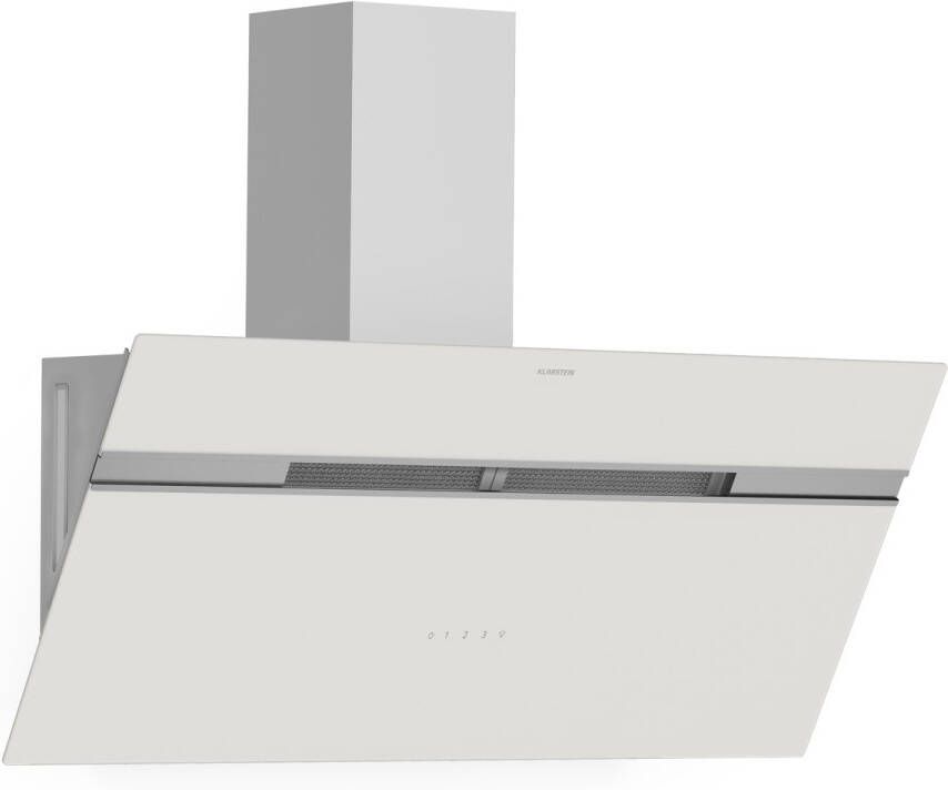 Klarstein Alina Afzuigkap 90cm Keukenafzuigkap 615 m³ h Luchtstroom A-Energie-efficiëntie LED-verlichting Stil 54 dB Touch Control Afvoer & Recirculatie Wit