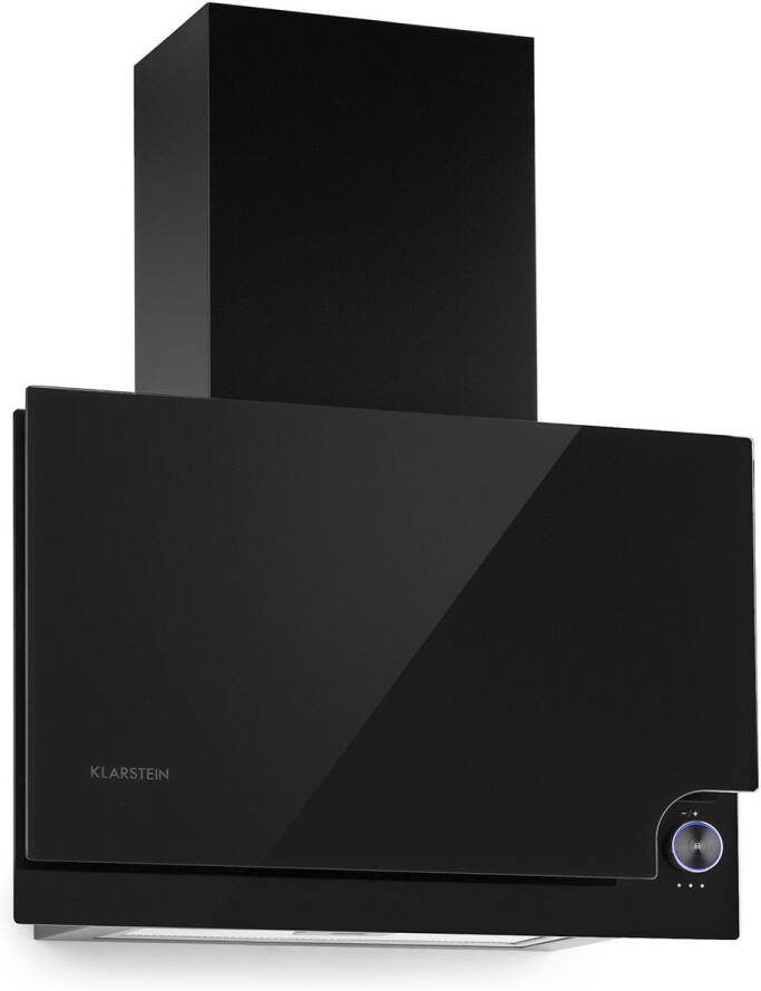 Klarstein Amelia Dunstabzugshaube Kopffrei Haube flaches Design 123 W 586 m³ h LED Beleuchtung: 3 W 3 Leistungsstufen beleuchteter Touch Drehregler 60 x 47 x 23 5 cm schwarz – geschikt voor thuisfitness en sportschoolgebruik duurzame constr