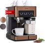 Klarstein Arabica Comfort Espressomachine 1350 Watt 20 Bar Uitneembare Watertank: 1 -8 Liter 90° Rvs Stoompijpje Uitneembaar Melkreservoir Touch Bedieningspaneel Leddisplay Afwasbaar Lekrooster Bekerwarmer Koperkleur - Thumbnail 1