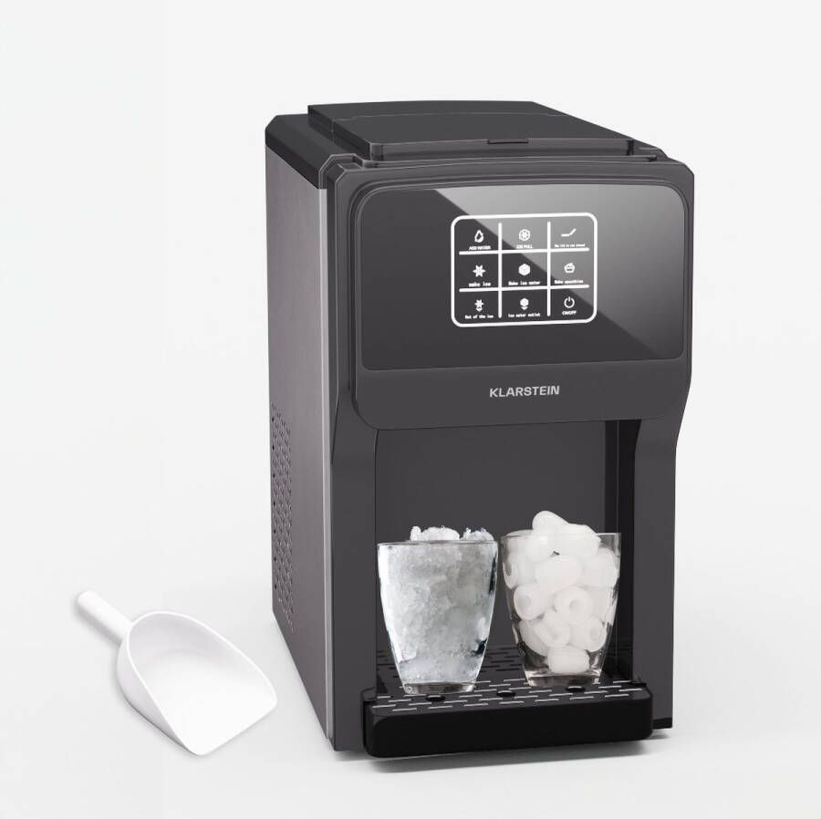 Klarstein ArcticBlend 3-in-1 Ice Maker Ijsblokjesmachine 20 kg 24h 6 Liter Water dispenser Zwart
