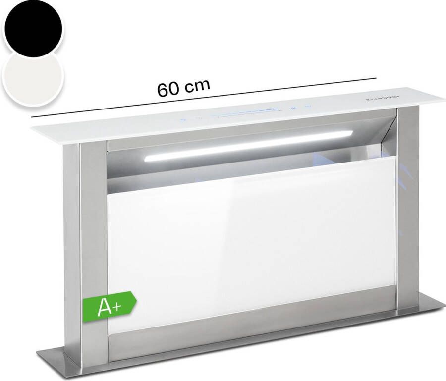 Klarstein Athena 90 Schuine afzuigkap 90 cm Recirculatie 300 M³ H Roestvrij staal