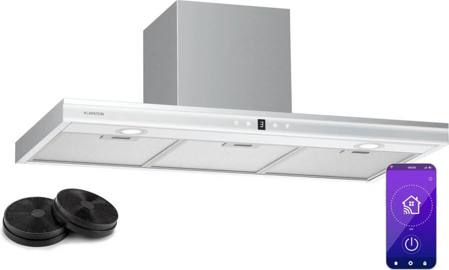 Klarstein Auriana afzuigkap Ambient Light 700 m³ h WiFi Touch LED