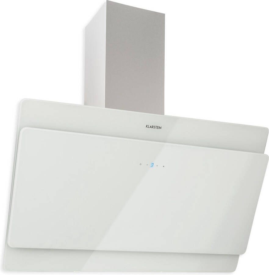 Klarstein Aurica 90 Afzuigkap 90 Cm Breed 610 M³ H Met Led-Verlichting En Touch Bediening Glazen Design Wit - Foto 2