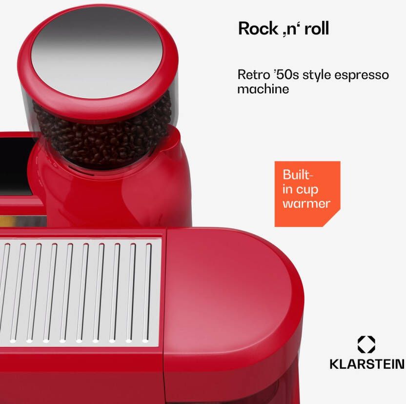 Klarstein Bella Café espressomachine vintage maalwerk 19 bar melkschuim drukmeter 1150 W - Foto 3