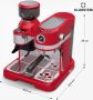 Klarstein Bella Café espressomachine vintage maalwerk 19 bar melkschuim drukmeter 1150 W - Thumbnail 1