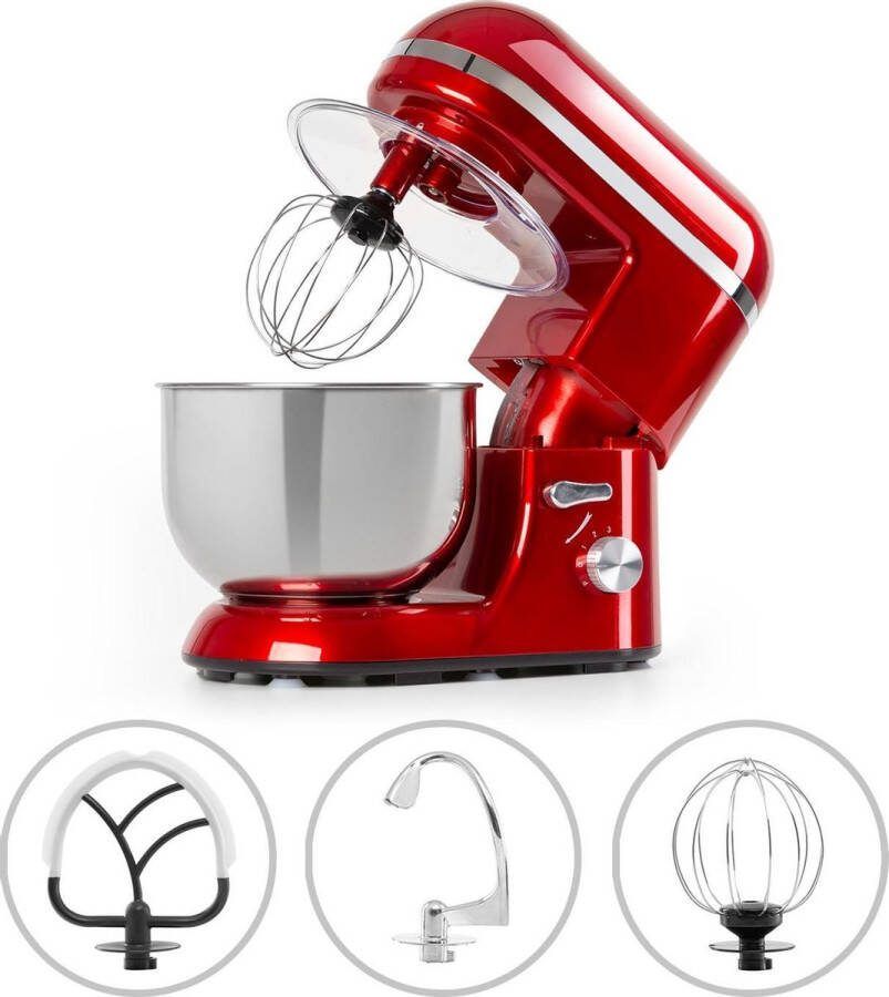 Klarstein Küchenmaschine Knetmaschine met 5L Schüssel 2000W Profi Küchenmaschine met Knethaken en Schneebesen Universal Küchenmaschine met 6 Stufen Teigmaschine zum Rühren Kneten en Aufschlagen – geschikt voor thuisfitness en sportschoolgebruik
