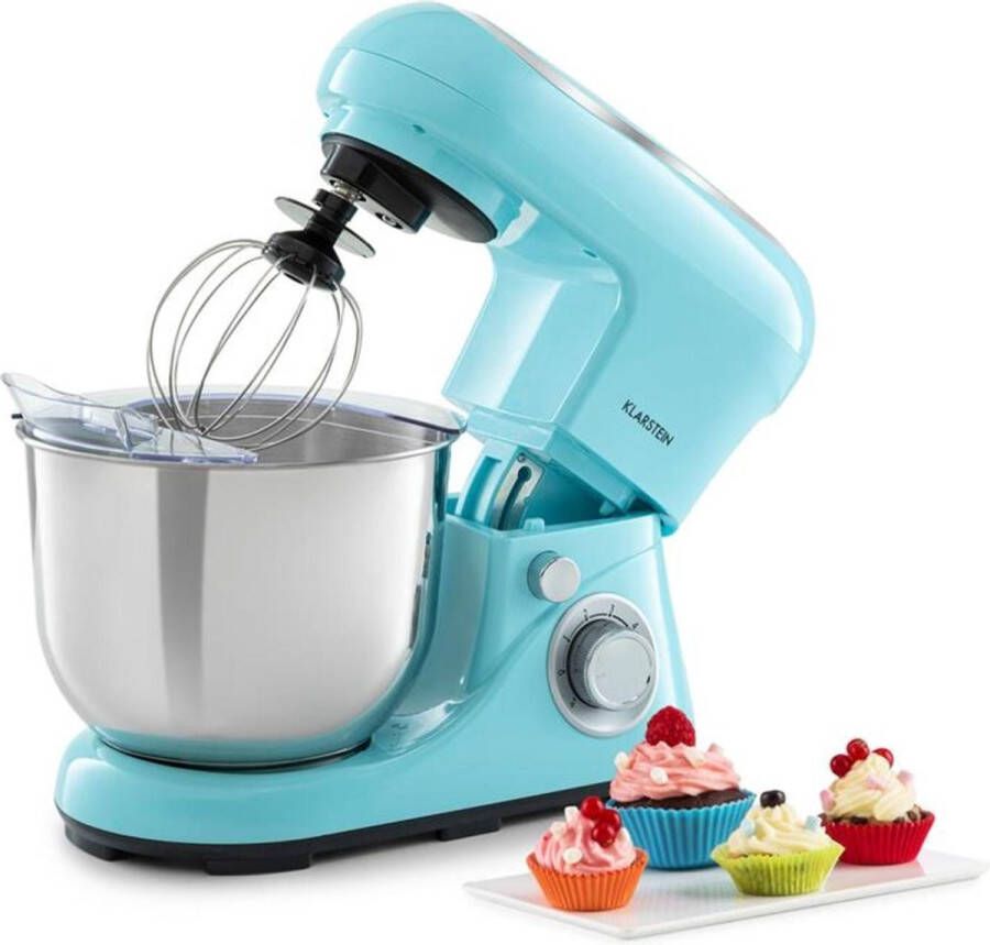 Klarstein Bella Pico 2G Keukenmachine 1300W 1 6PS 6 Standen 5 Liter Roestvrijstalen Kom Planetair Mixsysteem Stijvol Roeren Kneden of Kloppen Krachtig En Compact Aluminium Gegoten Kneedhaak Meerdere Kleuren Beschikbaar Blauw - Foto 1