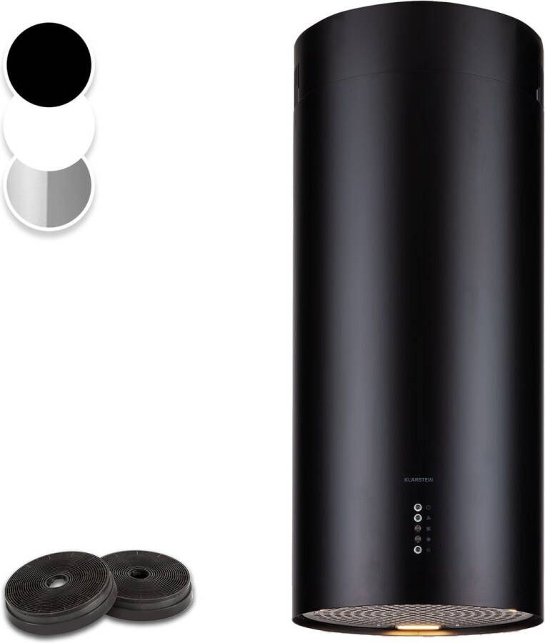 Klarstein Bolea Afzuigkap Eiland Afzuigkap Eilandkap 38 cm (Ø) 88 133 cm (H) Afvoer Circulatie 3 Standen 600 M³ H LED-Verlichtingverlichting Inclusief Actieve Koolfilters Energielabel A++ Zwart