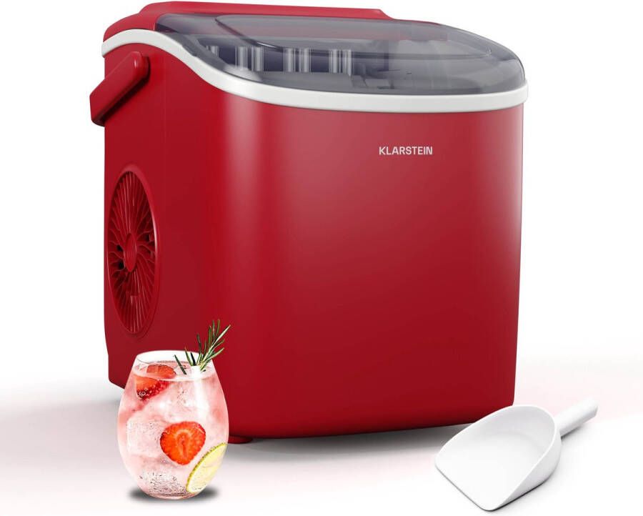 Klarstein Caldwell Ijsblokjesmachine 12 kg per 24 uur Display Rood