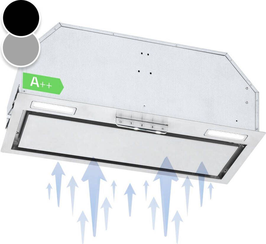 Klarstein Camila 52 Afzuigkap Afzuigvermogen: 397 M³ H -Booster Vermogen 447 M³ H 3 Standen LED Kookplaatverlichting: 2 X 2 W Touch Paneel 60 Db Max. Roestvrij Staal