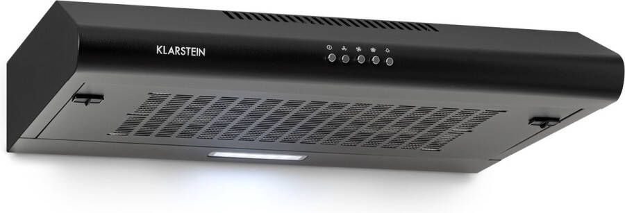 Klarstein Capannina Unterbauhaube Dunstabzugshaube Abluft Umluft Breite: 60 cm max. Abluftleistung: 166 m h EEC C 3 Lftungsstufen Edelstahl LED Kochfeldbeleuchtung schwarz – geschikt voor thuisfitness en sportschoolgebruik duurzame construc